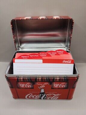 Coca-Cola 100 Years Bottle Recipe Card Tin Box Organizer Coke Collectible 2015